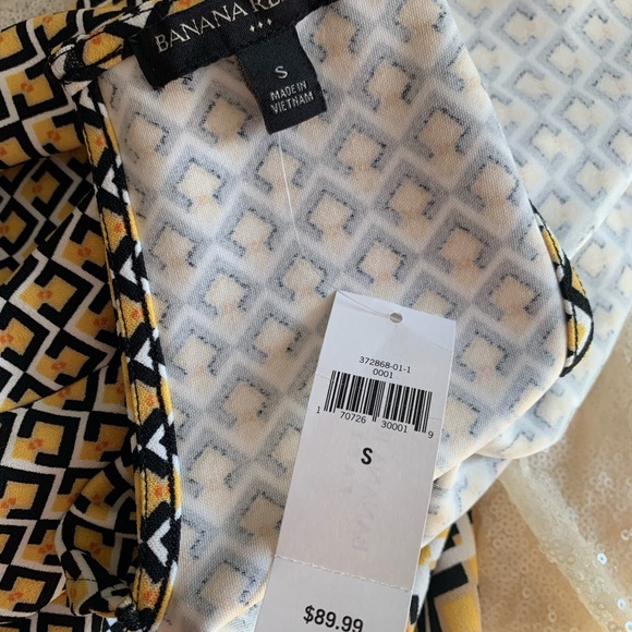 Banana Republic Diamond Print Sleeveless Shift Work Dress Small NWT - Picture 6 of 6